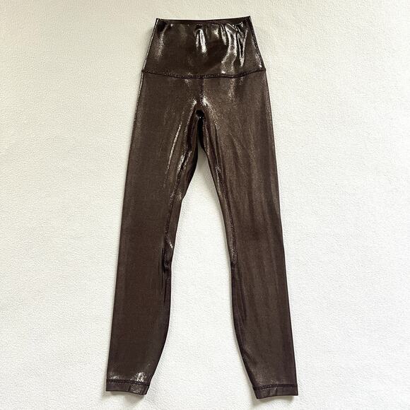 Lululemon Women Align High-Rise Pant 25" Shine Radiate Foil Print French Press 0
